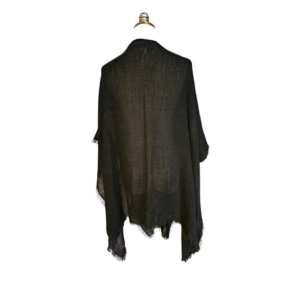 Echo Shawl Wrap Open Cardigan Sweater Black O/S - Picture 4 of 7